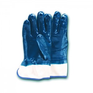 Gant nitrile bleu complètement enduit Gant nitrile bleu complètement enduit